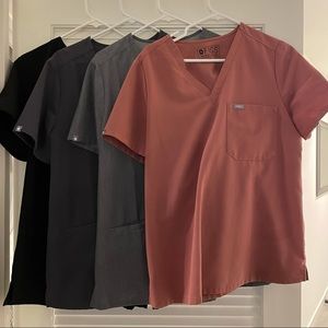 Figs Catarina one pocket tops x4 with matching Livingston pants.